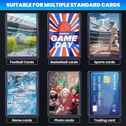 200 Card Sleeves Top Loaders for Cards, 3" x 4" Hard Plastic Toploaders | Baseball Card Protectors, Trading Card Holder for Trading Sports Football Game Cards (100 Toploaders + 100 Penny Sleeves) - size: 100 Hard Sleeves + 100 Soft Sleeves