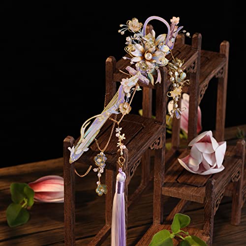 MU 3D Redbud Hairpin in SwordAdult Jigsaw Metal Puzzle Kits Model Building DIY Birthday Gift - color: Redbud
