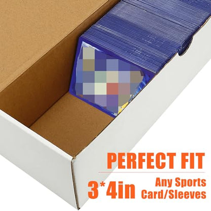 4-Pack • 3200-Count Trading/Gaming Card Box – Fits Toploaders & Sports Cards – Heavy-Duty Cardboard Organizer - size: 4-Pack-White