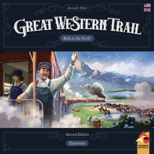 Great Western Trail 2nd Edition Rails to the North Board Game Expansion - New Adventures Await! Strategy Game for Kids & Adults, Ages 12+, 1-4 Players, 75-150 Min Playtime Made by Eggertspiele
