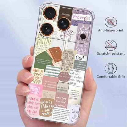 Jesus Quote Collage Protective Case for iPhone 17 Pro Max, Christian Bible Scripture, Trendy Cool Soft TPU Bumper Cover for iPhone 17 Pro Max - color: Christianity2