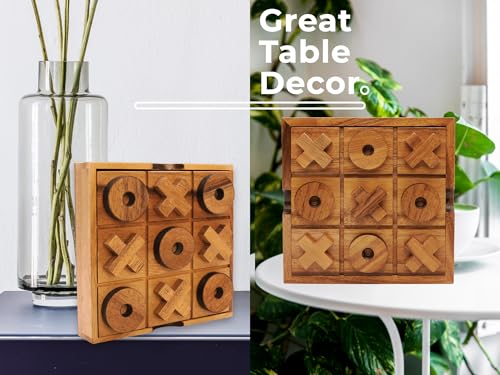 BSIRI Extra Large Tic Tac Toe Board Games - Ideal for Games, Family Games and Game Night for Adults, Farmhouse Decor for Coffee Table Decor, Unique Gifts for All Occasions (8.6 Inch) - style: Extra Large Tic Tac Toe