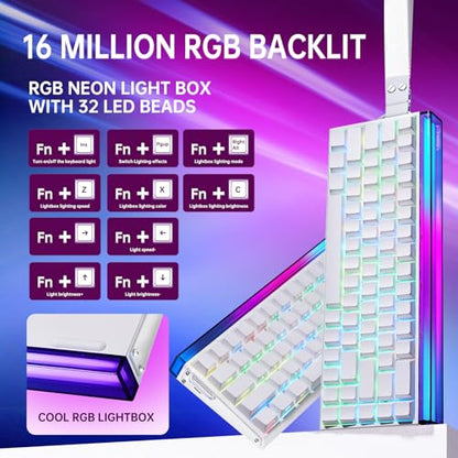 Aula Hero 68 HE 60% Gaming Keyboard Wired, Hall Effect Magnetic Switch Keyboard with Adjustable Actuation, Fast Trigger Mode, 8K Hz Polling Rate, 0.125ms Latency,Side Printed PBT Keycaps, RGB Backlit - color: White