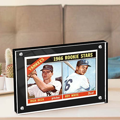 Acrylic Card Display Frame, Magnetic Trading Card Frames - Desktop Protector, 2 Sets Black