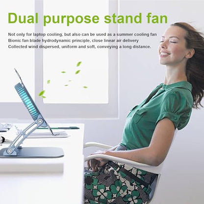 Laptop Cooler Cooling Pad Stand - Slim Ergonimic Laptop Stand for Desk, 3 Speed Cooling Fan Adjustable Height Laptop Cooling Stand for MacBook 11-15.6 Inch (Silver), YT628-2