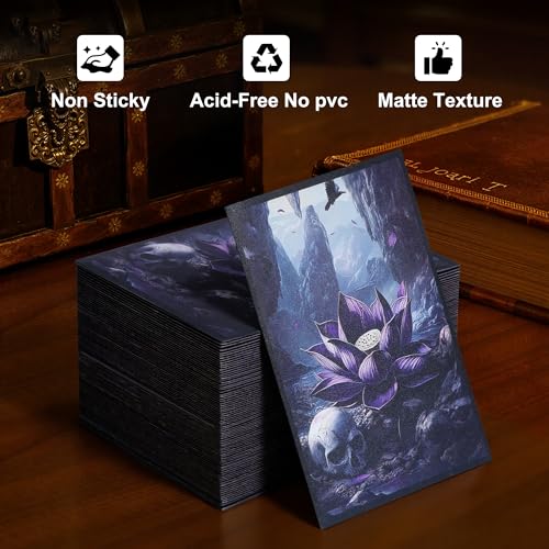 Kabinka MTG Card Sleeves - 100 Standard Size Pack | Clear Front & Matte Finish Back with Lotus, Premium Sleeves for Magic The Gathering TCG - color: Lotus