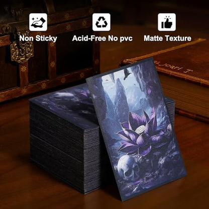 Kabinka MTG Card Sleeves - 100 Standard Size Pack | Clear Front & Matte Finish Back with Lotus, Premium Sleeves for Magic The Gathering TCG - color: Lotus