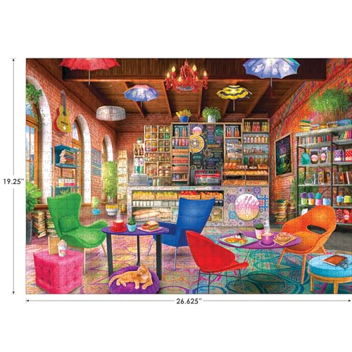 RoseArt - My Happy Place - Boho Coffeshop - 750 Piece Jigsaw Puzzle for Adults - style: Boho Coffeeshop