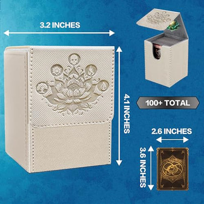 PROMAXIBINDER MTG Commander Deck Box - Fits 100+ Cards, Strong Magnet Closure, PU Leather Magic Gathering Deck Box for TCG, CCG, MTG Cards (Grey) - color: B-Grey, size: 100+