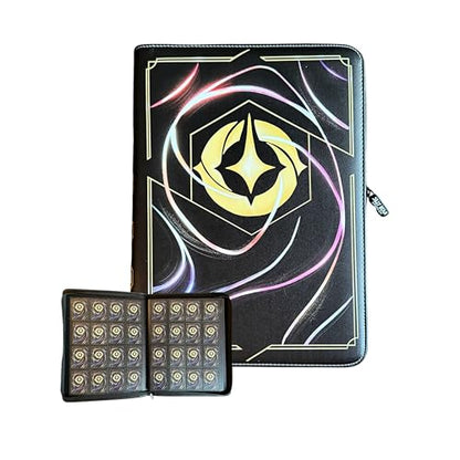 Premium Silly Bear Emporium Lorcana Card Back Themed 1024 Side-Loading Pocket Binder for TCG Trading Cards | Compatible with Lorcana, Yugioh, One Piece, Pokemon, Magic (16 Pockets - Black)