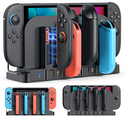 FASTSNAIL Switch Controller Charger for Nintendo Switch 2/1/OLED for Joycon | 9-in-1 Dual-Direction Magnetic Controller Charging Dock for Joycon 2, Switch 1/2 Fast Charger Station Stand Accessories - size: For Switch 1/2