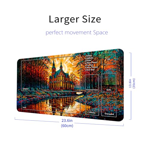 MTG Playmat, TCG Play Mat for OCG DND 24 x 14 inches Trading Card Inked Game Playmats with Storage Bag Smooth Rubber Surface Battle Game - color: Playmat 9