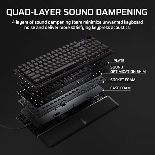 Corsair Vanguard 96 Wired Mechanical Gaming Keyboard – 96% Layout, MLX Fusion Tactile Switches, 8000Hz Polling, LCD Display, Virtual Stream Deck, G-Keys, SOCD Flashtap, QWERTY US – Black - style: Tactile Fusion Switches