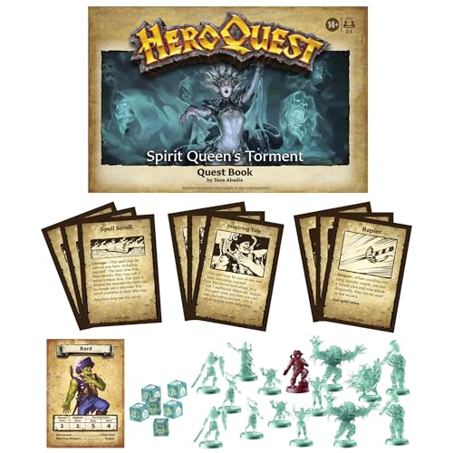 Avalon Hill HeroQuest Spirit Queen's Torment Quest Pack, Requires HeroQuest Game System to Play, Dungeon Crawler Games, Ages 14+, 2-5 Players, Strategy Games