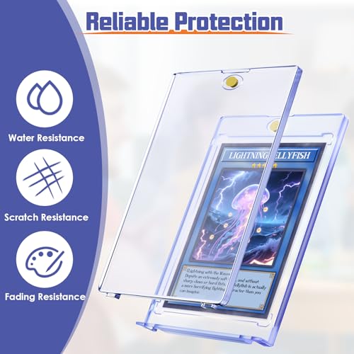 Kitoyz 12 ct Magnetic Card Holder for Trading Cards, 35PT Baseball Card Case Sports Card Protectors Magnet Top Loaders with UV Protection Fit for Game Cards,Football Cards - size: 12P