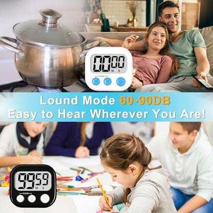 ZILLEEN Classroom Timer for Kids Teachers 2 Pack Digital Timers, Black & White - color: Black & White