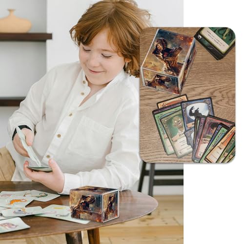 Strong Magnet Card Case Deck Box MTG Card Box Playing Card Box Magic Deck Box TCG Up to 200 Cards Creative Pattern Trading Card Storage Box for Collectible Card Games, A Mad Tyrannosaurus Rex dinosaur - color: A Mad Tyrannosaurus Rex dinosaur