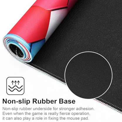 Large Gaming Mouse Pad with Stitched Edges,[35.4x15.7In] Extended Mouse Pad with Non-Slip Natural Rubber Base for Gamer/Desktop/Office/Home-90x40 Geometry - color: 90x40 Geometry