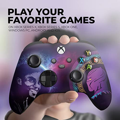 DreamController Blacckk Panther Custom X-box Controller Wireless compatible with X-box One/Series X/S Proudly Customized in USA with Permanent HYDRO-DIP Printing(NOT JUST A SKIN) (MODDED) - color: Blacck Panther, size: Modded - Front & Back Print