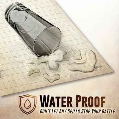 Melee Mats DND Map Starter Set - 24” x 36", Wet & Dry Erase Battle Terrain Grid for Dungeons and Dragons - Ultimate Tabletop Gaming Experience with Accessories - color: 24"x36"