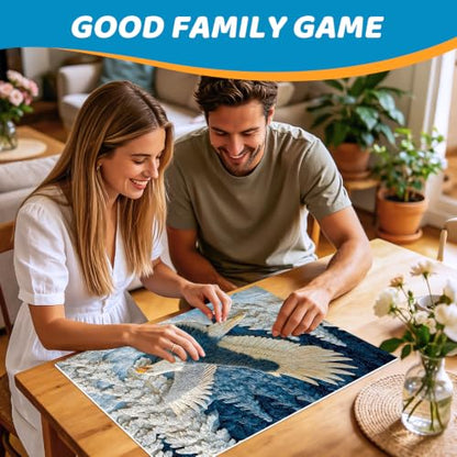 500 Piece Puzzles for Adults, Freedom Eagle Wildlife Puzzle for Teens Adults Seniors, Winter Forest Eagle Hard Jigsaw Puzzle, Nature Scenery Family Activity Great Gift for Family Friends, 20.5 x 15 In - style: Eagle Wildlife