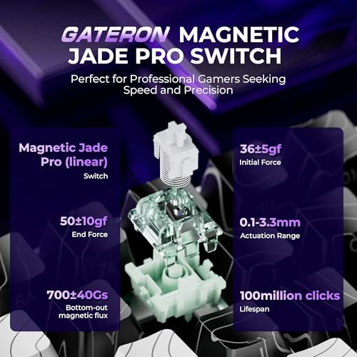 x XVX HE68 Pro Rapid Trigger Keyboard 60% Percent,Hall Effect Keyboard with Gateron Magnetic Jade Pro Switch,CNC Aluminum Frame Topographic Custom Mechanical Key Board for PC/Laptop/Xbox/PS4/PS5 - color: Pro, Black&White