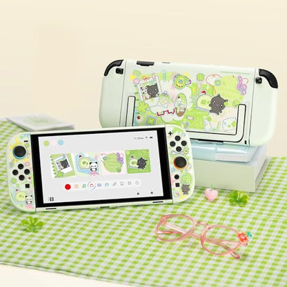 GeekShare Slim Protective Case Compatible with Switch 2 (2025), Anti-Scratche and Shock-Absorption Dockable Hard Shell for Switch 2 Game Console - Lucky Clover Memo - color: Lucky Clover Memo