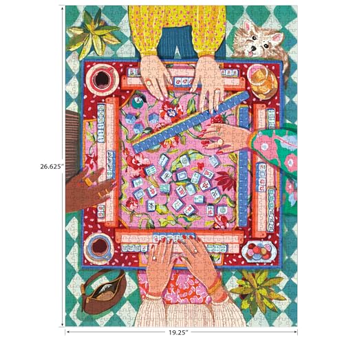 RoseArt Hobby Haven Modern Mahjong 1000 Piece Jigsaw Puzzle | 19.25" x 26.625" Finished Size, Fully Interlocking Pieces, Bonus Poster Included, Made in USA - style: Modern Mahjong