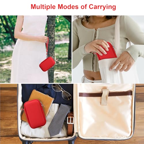 Canboc Carrying Case for Canon PowerShot G7 X Mark III/ G7X Mark II Digital 4K Vlogging Camera, SX740 SX730 Camera Bag, Zipper Mesh Pocket fits USB Cable, Batteries, Red - color: Red