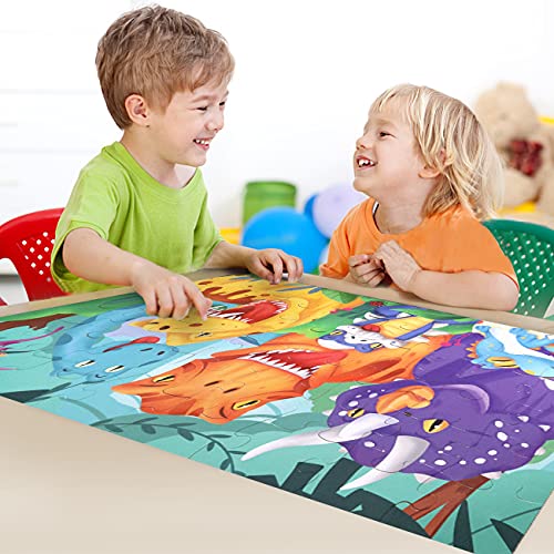 Jumbo Floor Puzzle for Kids,48 Piece Dinosaur Jigsaw Puzzle Ages 3-8 | Large Puzzle,Extra-thick Cardboard,Preschool Learning Toy,35x24 in Completed,Ages 3-8,Birthday Gift for Boys and Girls - style: Dinosaur