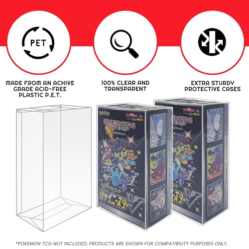EVORETRO Japanese Booster Box Case 5-Pack + Booster Pack Protectors 10-Pack – 0.5MM & 0.35MM PET TCG Storage Bundle