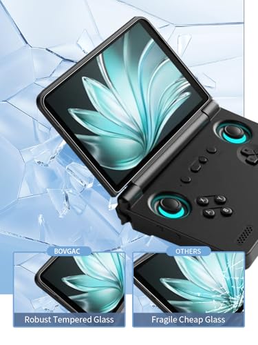 [1 Park]Screen Protector for Pocket Flip 2 5.5 Inch Handheld Game Consoles Tempered Glass Film,BOVUGAC Screen Protector for Retroid Pocket Flip2 Handheld Gaming Anti-Scratch & Sensitive & 9H Hardness