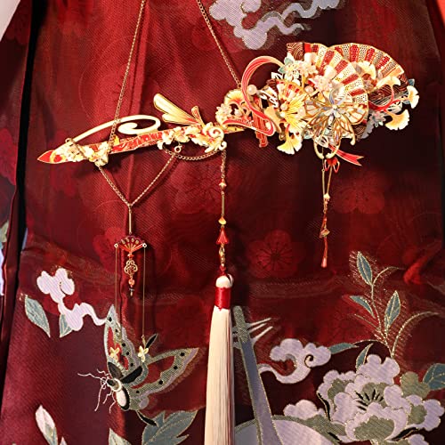 MU 3D Ginkgo Hairpin in SwordAdult Jigsaw Metal Puzzle Model Kits Building DIY Birthday Gift - color: Gingko