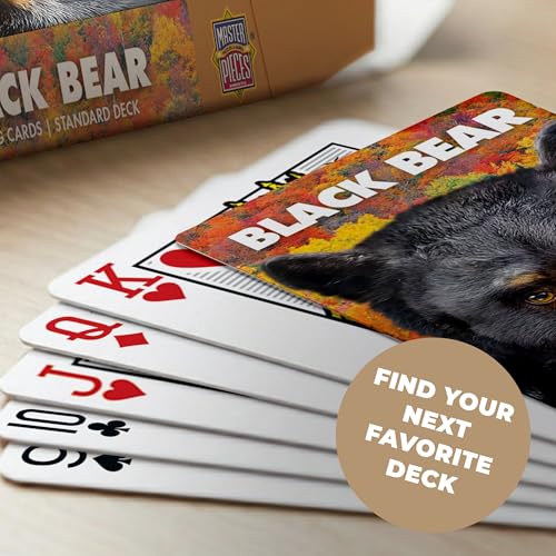 Masterpieces Black Bear Playing Cards Deck - Animal Themed Standard 54 Card Deck, Unique Black Bear Face Cards & Jokers, Retro Style, for Families & Adults - style: Black Bear
