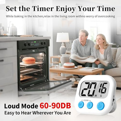 ZILLEEN Classroom Timers for Kids Classroom Magnetic Digital Kitchen Timers for Cooking Teachers Gym Game 6 Pcs - color: White & Black & Pink & Green & Orange & Purple