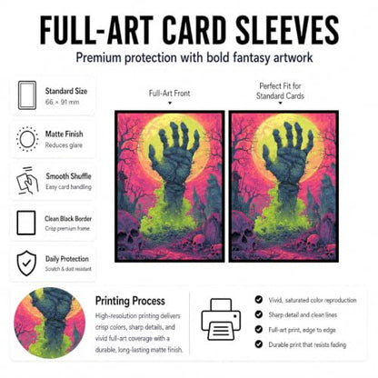 MTG Card Sleeves Matte -100 PCS Trading Card Game, Size 2.6 x 3.6 inches, Suitable for All TCG Card Games Protective (Undead Grave) - color: Undead Grave