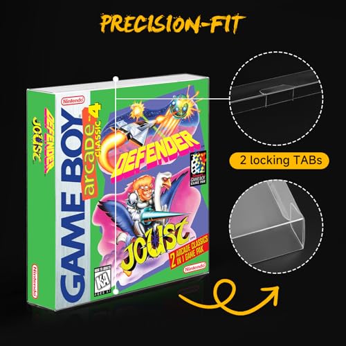 Video Game Protector Compatible for Game Boy, Game Boy Color & Game Boy Advance Boxes – Clear Plastic Sleeve Case – 15 Pack