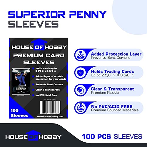 200pc Top Loaders for Cards and Penny Sleeves Bundle - Hard Plastic Card Sleeve, Trading Card Protectors, Yugioh & Baseball Card Sleeves - 100 Trading Card Top Loaders & 100 Penny Sleeves - size: 100 Toploaders + 100 Sleeves Bundle (200pc)