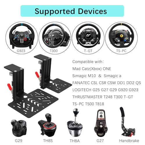 EG STARTS Desk Mount Clamp Sim Racing Wheel Stand Steering Shifter Mounts | For Logitech G25 G27 G29 G920 G923, For Thrustmaster T248 T300 T-GT TS-PC T330TS, Racing Steering Shifter Mounts