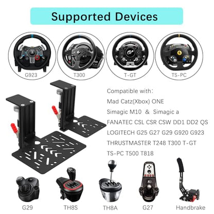 EG STARTS Desk Mount Clamp Sim Racing Wheel Stand Steering Shifter Mounts | For Logitech G25 G27 G29 G920 G923, For Thrustmaster T248 T300 T-GT TS-PC T330TS, Racing Steering Shifter Mounts