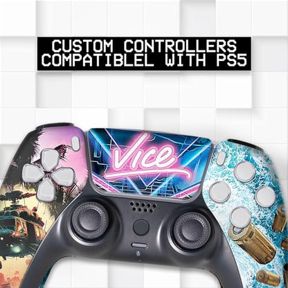 G. T. A. 6 Custom PS-5 Controller Wireless compatible with Play-Station 5 Console by BCB Controllers | Proudly Customized in USA with Permanent HYDRODIP Printing(NOT JUST A SKIN)(MODDED) - color: G. T. A. 6, size: Modded - Front & Back Print