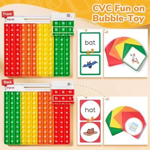 CVC Word Games,Learn to Read in Weeks,Multisensory Reading & Phonics Game Ideal for Pre Kinderarten to 1st Grade-Homeschool Supplies-with 88 CVC Cards | Multisensory phonics activity for reading centers, small groups and homeschool