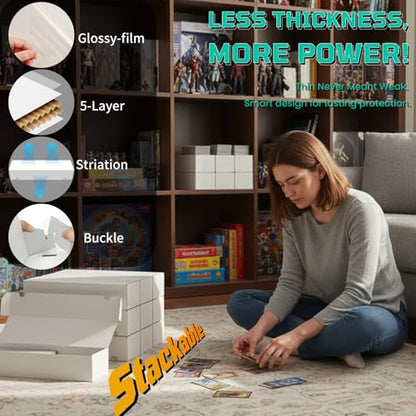 Collectible Trading Cards Storage Box, Card Storage Box with Trading Card Dividers, Collectible Trading Cards (10-Pack) - size: 10 Pack