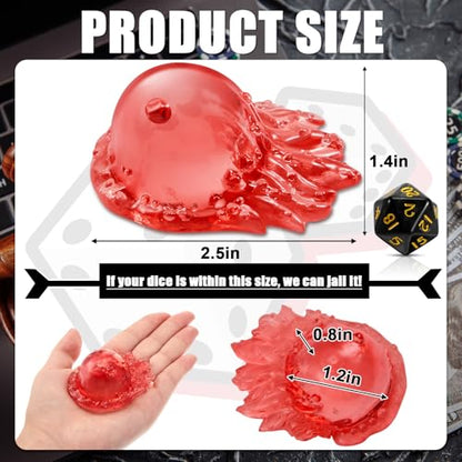 Deekin Translucent Cube Dice Storage with 7 Polyhedral Dice Set, Resin Cube Holder for TTRPG Tabletop Role Playing Game Fantasy Tabletop Gaming(Pink) - color: Pink