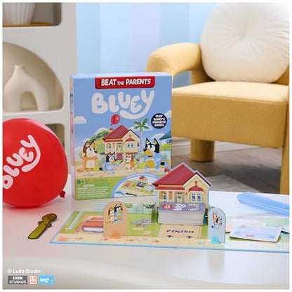 Spin Master Games Bluey Beat the Parents Board Game | Kids vs. Parents Showdown, Compete in Fun Challenges & Trivia from the Bluey TV Show, For 2-6 Players, Ages 5 & Up