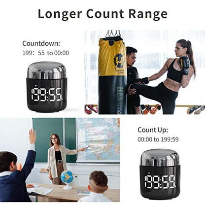 Digital Kitchen Timer,Countdown Countup Timer with Large LED Display Volume Adjustment,Timer for Cooking, Classroom Time for Kids and Teachers. (Silver) - color: Silver
