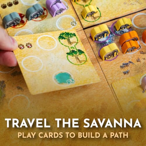 Tembo: Survival On The Savanna Board Game, Guide Your Elephant Herd Across Dangerous Terrain, A Cooperative Strategic Game for Families and Adults, Solo Campaign Included, 1-4 Players, Ages 10+
