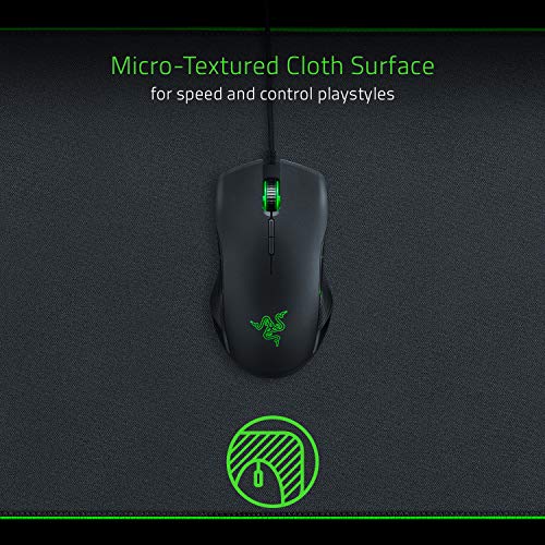 Razer Goliathus Extended Chroma Gaming Mousepad: Customizable Chroma RGB Lighting - Soft, Cloth Material - Balanced Control & Speed - Non-Slip Rubber Base - Classic Black - size: 11.6L x 36.3W inches
