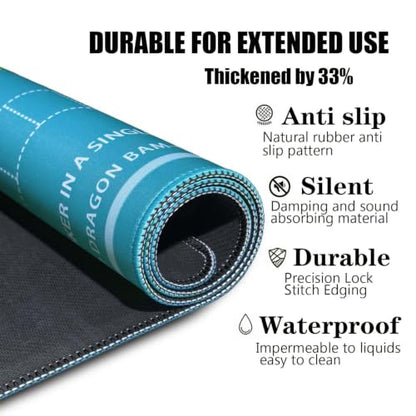 mahjong mat for table with Drawstring Bag/31.5Inch/american mahjong table cloth with rules mats,Noise Reduction Anti-Slip game mat for table,for Mahjong/Poker/Board Games/Card Games/Dominoes (blue) - color: Light Blue
