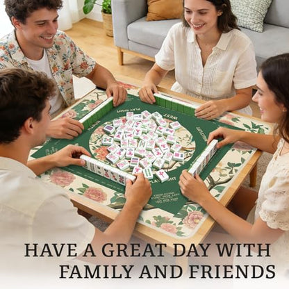 Swallow Mahjong Table Mat, Non-Slip Noise Reduction Mah Jong Mat with Carrying Bag, Game Table Cover for Mahjongs Poker Card, Festival Birthday Gift for Mahjong Lovers, 31x 31In - color: Swallow